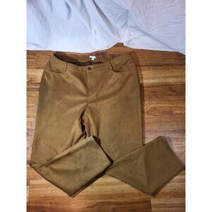 J. Jill Luxe Faux Suede Pants Women's Plus Size 20 Chestnut Stretch